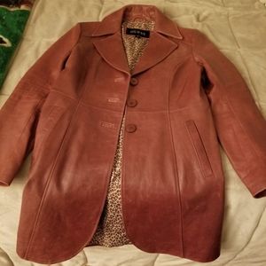 Guess red leather jacket